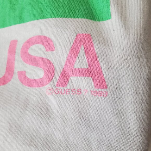 VTG Guess By George Marciano OSFA (XL) Big Logo tshirt - Picture 3 of 11